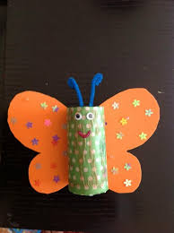 Butterfly From Empty Paper Towel Roll Crafts Butterfly Crafts Crafts For Kids