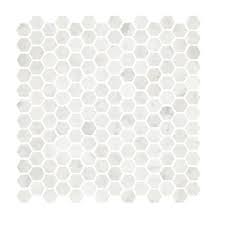 I've been looking for pearls , like forever ! Bathroom Flooring The Tile Shop Marble Mosaic Hexagonal Mosaic Mosaic Wall
