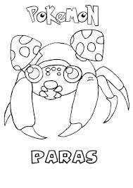 To print the coloring page: Paras Pokemon Coloring Page
