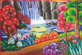 Cara mewarnai pemandangan air terjun dengan gradasi warna oil pastel. 19 Contoh Gambar Pemandangan Hewan Foto Pemandangan Hd Lukisan Pemandangan Kota Seni Krayon Cara Menggambar