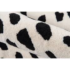 Black And White Polka Dot Rug Runner Polka Dots Handmade Tufted Wool Ivory Black Area Rug In 2020 Black Area Rugs Wool Area Rugs Area Rugs