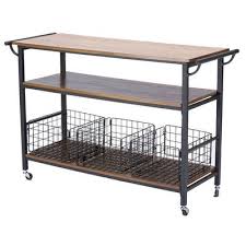 Black And Decker Classic Iron Canada Rustic Kitchen Cart With Wooden Top From Wayfair Canada Give The Kitchen Or Den A Touch Of Factory Chic Flair With Th Rustic Kitchen Metal Kitchen Kitchen Cart