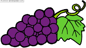 Une table à colorier à l'infini et bien plus encore ! Dessin Colorie Raisin Et Feuille De Vigne Par Un Invite Sans Depasser