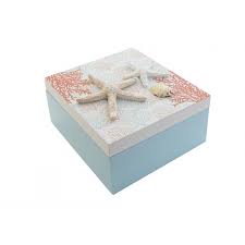Full step by step spray painting tutorial creating gold and gray/blue lacquer box. Storage Box Decorative Small Wooden With A Lid Design Coral Beach Style Sailor 12cmx12cmx9cm Home And More Home More