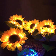 Check spelling or type a new query. Solar Powered Sunflower Lights Illuminate Your Garden At Night