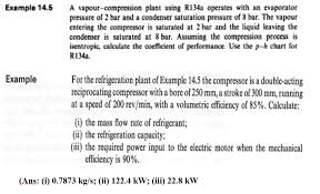 Solved Example 14 5 A Vapour Compression Plant Using R134
