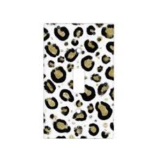 White Gold Glitter Black Leopard Cheetah Print Light Switch Cover Zazzle Com Light Switch Covers Switch Covers Light Switch