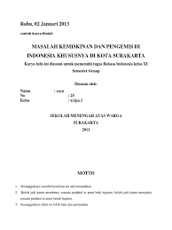 Contoh karya ilmiah kelas 11 semester 2. Karya Ilmiah Anak Jalanan