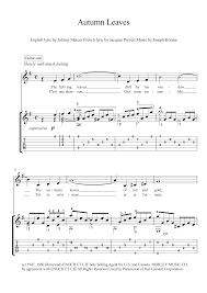 automn leaves guitar solo sheet music autumn leaves is a