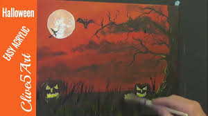This Is A Full Step By Step Fun Pumpkin Halloween Acrylic Painting Learn For Beginners Easy Halloween Painting Painting Tutorial Acrylic Painting For Beginners