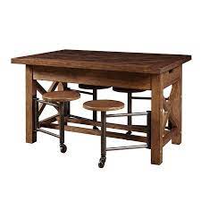 American Attitude Gathering Table W Attached Stools Industrial Living Room Furniture Furniture Design Living Room Room Furniture Design
