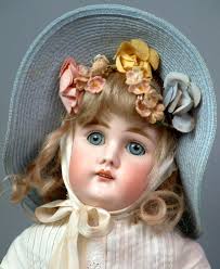 ANTIQUE BISQUE PORCELAIN 16 DOLL HEAD SLEEP EYES OPEN MOUTH TEETH HEINRICH  (?) -- Antique Price