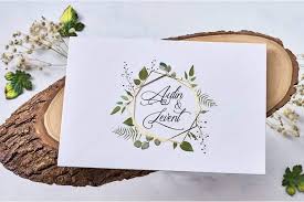 Jugez notre qualité avec 1 exemplaire gratuit. Faire Part Mariage Feuillage Vert Finition Dore Faire P