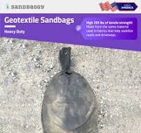 GEOTEXTILE Military Heavy Duty Sandbag Sand Bags - 26" x 14" Sandbags - 8 oz