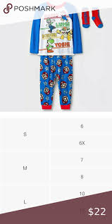 Super Mario Boy S Pajamas 3 Pcs Set Nwt In 2020 Red Pajamas Waffle Knit Top Fleece Pants