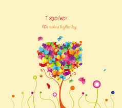 Together Flower Quotes Creative Background Butterfly Tree
