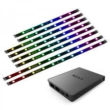 Nzxt Hue 2 Ambient V2 Lighting Kit 21 26 34 35 Led Strips For Displays Black Leds Modding Aquatuning Usa