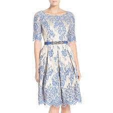Temperley Aster Flower Blue Lace Dress Kate Middleton Dresses Lace Blue Dress Flare Dress Sheer Lace Dress