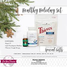 Yleo Healthy Holiday Set Nincludes Super C Thieves Cough Drops Eucalyptus Radiata Healthy Holidays Holiday Set Thieves Essential Oil
