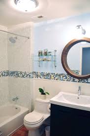 It's quite simple to do with the whole thing in small white tiles, with blue, yellow and red tiles added for the different elements. Mosaic Tile Bathroom Design Ideas And Photos For Inspiration