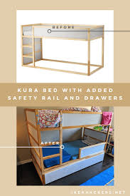 Amped Up Kura Bed With Drawers And Safety Rail Ikea Hackers Ikea Kura Bed Kura Bed Ikea Toddler Room