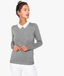 Dernières tendances en mode féminine. Soldes Pull Col Chemise Femme En Stock