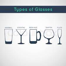 Types of drinking glasses for alcohol. Types Of Glasses For Drinking Alcohol Stock Vector Colourbox