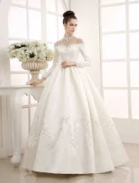 Ivory Wedding Dress Ball Gown With High Collar Applique Milanoo Cheap Wedding Dress Ball Dresses Wedding Dresses
