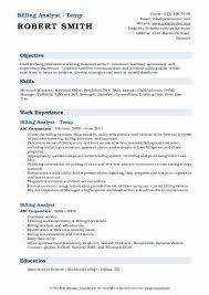 Financial analysts are responsible for tracking a company's financial performance against a plan, analyzing business performance and market. Billing Analyst Resume Samples Qwikresume