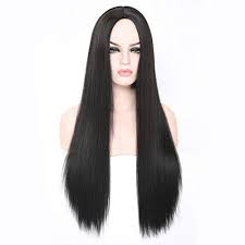 Benegem 24 Inches Black Long Wigs Middle Part Straight Sy Https Www Amazon Com Dp B07mdf522g Ref Cm Sw R Pi Dp U Straight Wig Cosplay Hair Synthetic Wigs