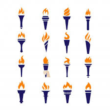 Fire Torch Victory Championship Flame Flat Vector Icons Fire Torch Fire Icons Flame Design