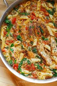 Chicken Pasta With Bacon And Spinach In Creamy Tomato Sauce Delicious Meets Healthy Quick And Healthy Wholesome Recipes Creamy Chicken Pasta Chicken Pasta Recipes Chicken Bacon Pasta