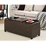 Cocktail ottoman *see offer details. Eco Friendly Storage Coffee Table Ottoman Faux Leather Seating Reversible Trays Living Room Furniture Buy Online In Angola At Angola Desertcart Com Productid 93840914