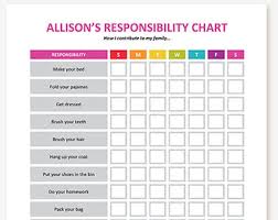 Printable Kids Chore Chart Editable Child Responsibility