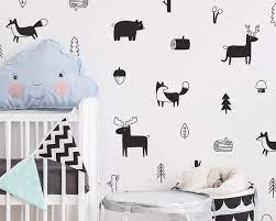 Nordic Stil Wald Tier Wand Abziehbilder Woodland Baum Nursery Vinyl Kunst Wand Aufkleber Kinder Zimmer Moderne Wand Dekor Wall Decor Wall Decalsdecorating Style Aliexpress