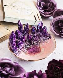 Can T Wait To Share A Few New Pieces Soon In The Meantime Feast Your Eyes On This Purple Dreamscape Re Crystal Dishes Diy Resin Art Diy Resin Crafts