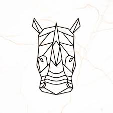 Metal Wall Art Geometric Rhino Head Animal Steel Home Decor Interior Sign Scandi Idea Gift Living Room Safari Hanging Africa Rhinoceros Geometric Rhino Art Geometric Animals