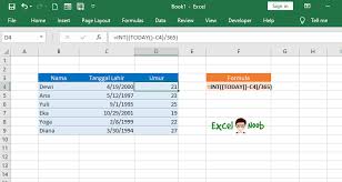 Soal cpns tiu umur usia 2018 trik mengerjakannya youtube. 3 Cara Untuk Menghitung Umur Dengan Rumus Excel Excelnoob