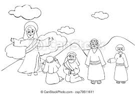Jesus ascends into heaven by his own omnipotent power. Ascension Of Jesus Christ In White Robes Standing On A Cloud With Arms Open Hand Drawn Coloring Pages For Kids And Adult Canstock