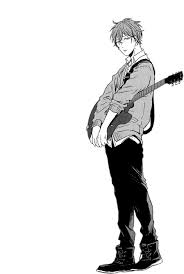 Black And White Anime Boy With Guitar Sashikizu Manga Anime Anime Anime Boy