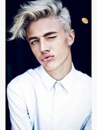 Lucky Blue Smith Kiss Color Poster By Mmxx Men Blonde Hair Haircuts For Men Ice Blonde Hair