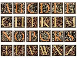 First Gospel Illuminated Alphabet Illuminated Letters Free Stencils Printables Lettering Alphabet
