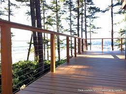 This simple diy deck railing idea is very simple to design and it involves the use of cattle or hog paneling. Stainless Steel Cable Railing Porch Railings Deck Railing Ideas