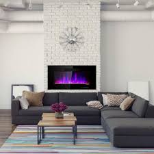 Costway electric fireplace recessed ultra thin wall mounted heater multicolor flame. Wall Mounted Electric Fireplaces Electric Fireplaces The Home Depot