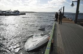 large waves cause boat to sink at