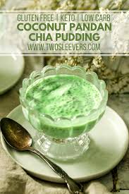 Coconut Pandan Chia Chia Seed Pudding No Cook Pudding Recipe Pudding Recipe Chia Seed P Low Carb Recipes Dessert Keto Chia Pudding Coconut Chia Pudding