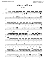 Franco Battiato La Cura Drum Sheet Music Drum Sheet Music Sheet Music Drums Sheet