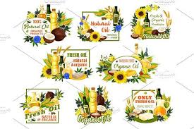 Sunflowers And Olive Oil Products With Images Graphic
