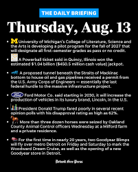 Hello, it is Thursday and the Detroit Lions return to action in a preseason opener this evening 🏈. Start your day with the morning's top news in Detroit and Michigan. Check the link in our bio for more. #detroit #michigan #headlines #dailybriefing #newsletter #ne
