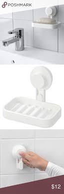 Nwt Ikea Stugvik Tisken White Soap Dish W Suction Dish Soap Ikea Ceramic Soap Dish